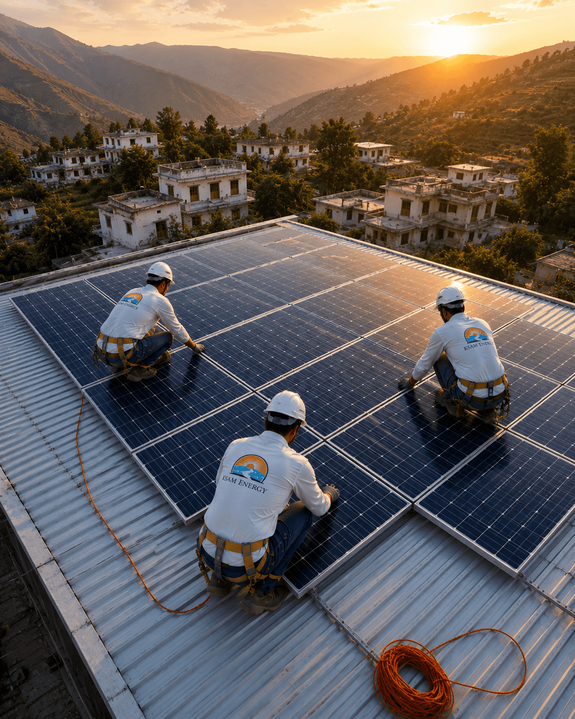 Solar team reviewing plans